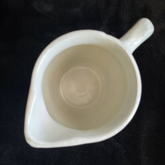 Vintage Stoneware Pitcher, Small White Jug, Cottagecore, Farmhouse, Shabby Chic - Picture 5 of 7